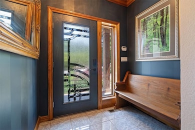 Custom dramatic front door/entry. Keyless entry.
