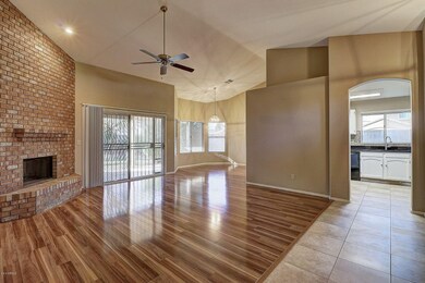 Brick Fireplace in Great Room