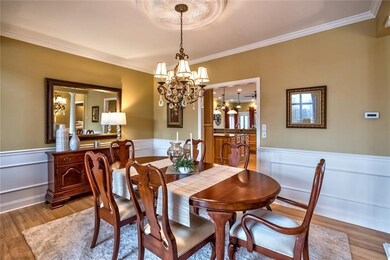 Classic decor enhance the formal dining room.