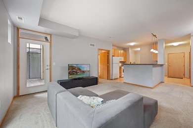 Living room, door to balcony in corner