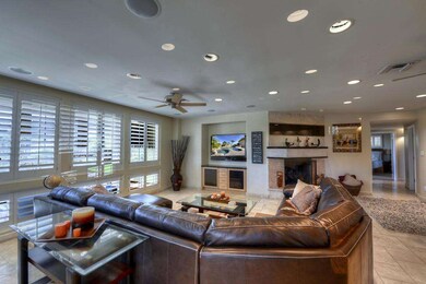 Great Room with Fireplace & Shutters