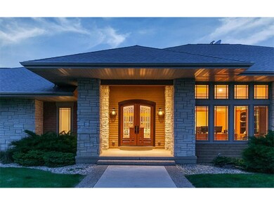 Front Door of property at twilight.