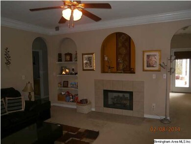 Spacious family room with fireplace