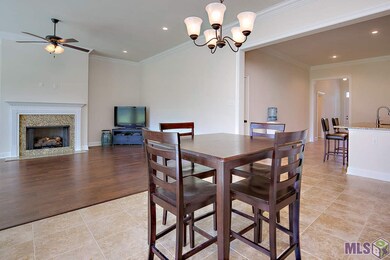 Dining area off the living room and kitchen - open