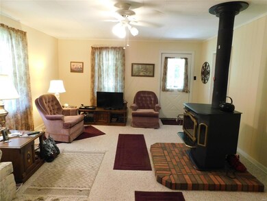 Living Room with wood burning stove