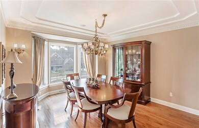 Formal dining room features built-in speakers, ste