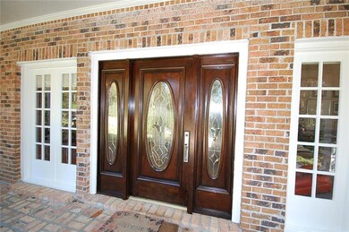 Leaded-Glass Entry Door.