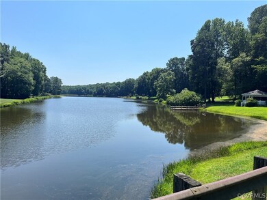neighborhood pond with large bass fish
