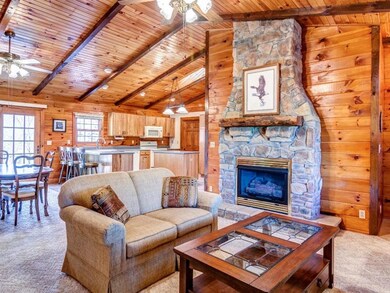 Stone Fireplace in Living Room