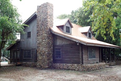 East view of log home