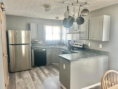 Kitchen from eat in area