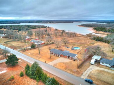 Good aerial view of the property, looking to the s