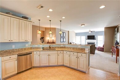 Huge breakfast bar/peninsula that looks into your roomy living space.  Ready for entertaining!