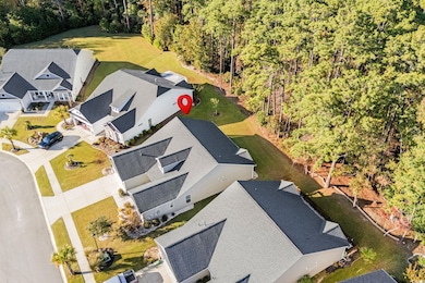 Aerial perspective of suburban area