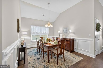 Dining Area - Dining area with a chandelier, dark