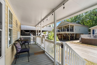 Wooden deck with a porch