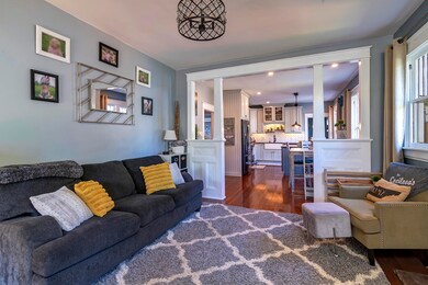 Living room into kitchen/dining