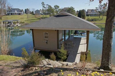 great boat house in a wide cove