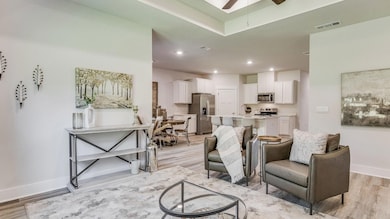 The Rhett Living Room and Kitchen View