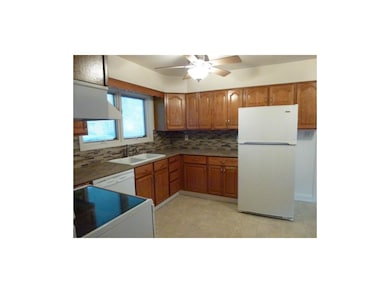 New solid surface counters and back splash.  Refri