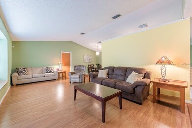 LARGE LIVING AREA with vaulted ceilings and lamina