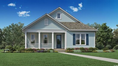 View of front of property with a front yard and a porch