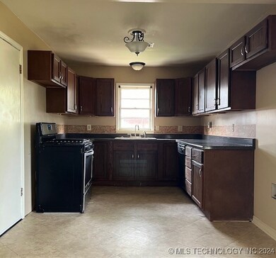 Kitchen open to dining room