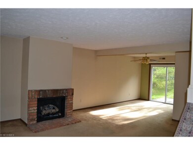 The gas fireplace warms the first floor beautifull