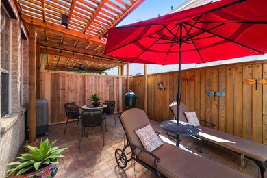 Well designed backyard accessible from the kitchen