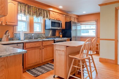 Kitchen open to dining