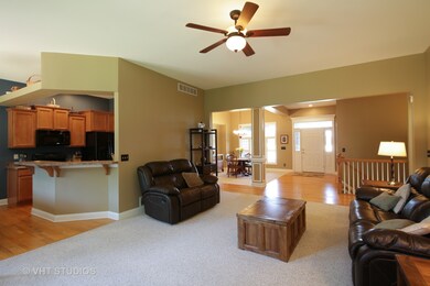 The large great room is open to the eating area an