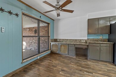 Breakfast area have built-in cabinets and countertop
