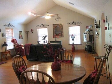 Great Room, Vaulted Ceilings and Reclaimed Wood Fl