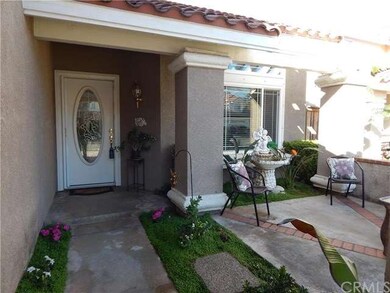 Beautiful beveled glass front door and front yard 