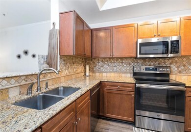 Kitchen on right side of unit