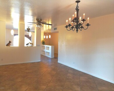 View from dining room to living room