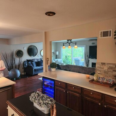Kitchen overlooking living room