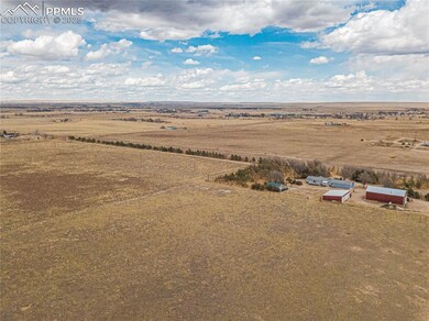Aerial view of sparsely populated area