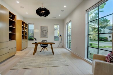 The study is located to the right of the entrance.