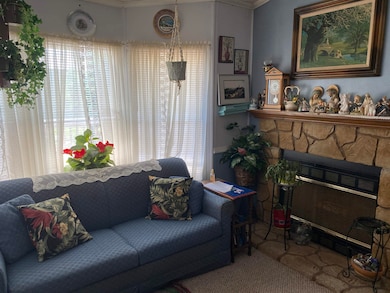 Living Room & Wood-Burning Fireplace