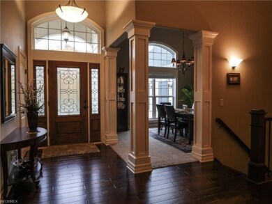 The entry foyer gives way to the great room and fo