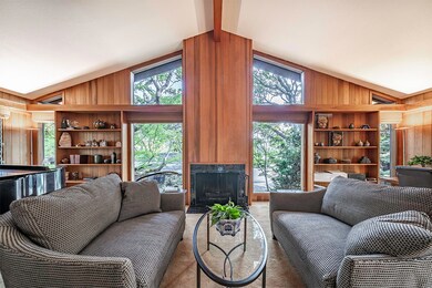 Cedar Paneling, Marble Fireplace