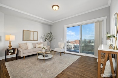 Sunny large living room with views!