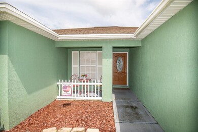 Covered porch and entrance.