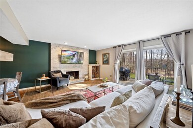 Living Room with Wood Burning Fireplace
