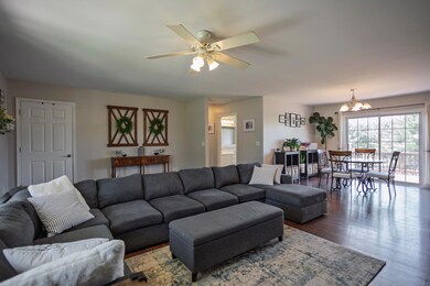 Living into dining area