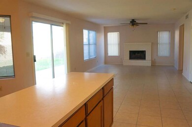 View of Fireplace from Kitchen