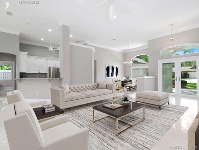 Virtually staged living area.