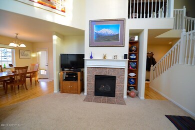 fireplace, dining area, stairs