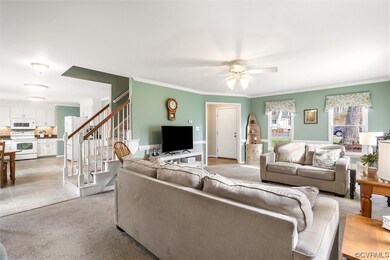 Open floor plan from living room to kitchen